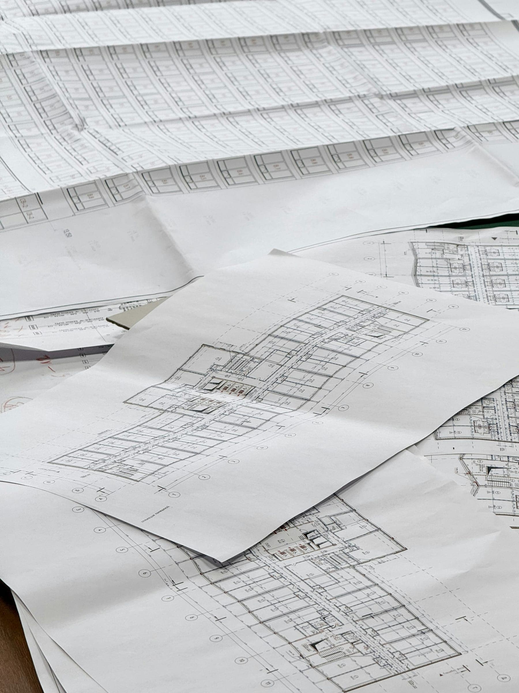 Construction blueprint and planning documents