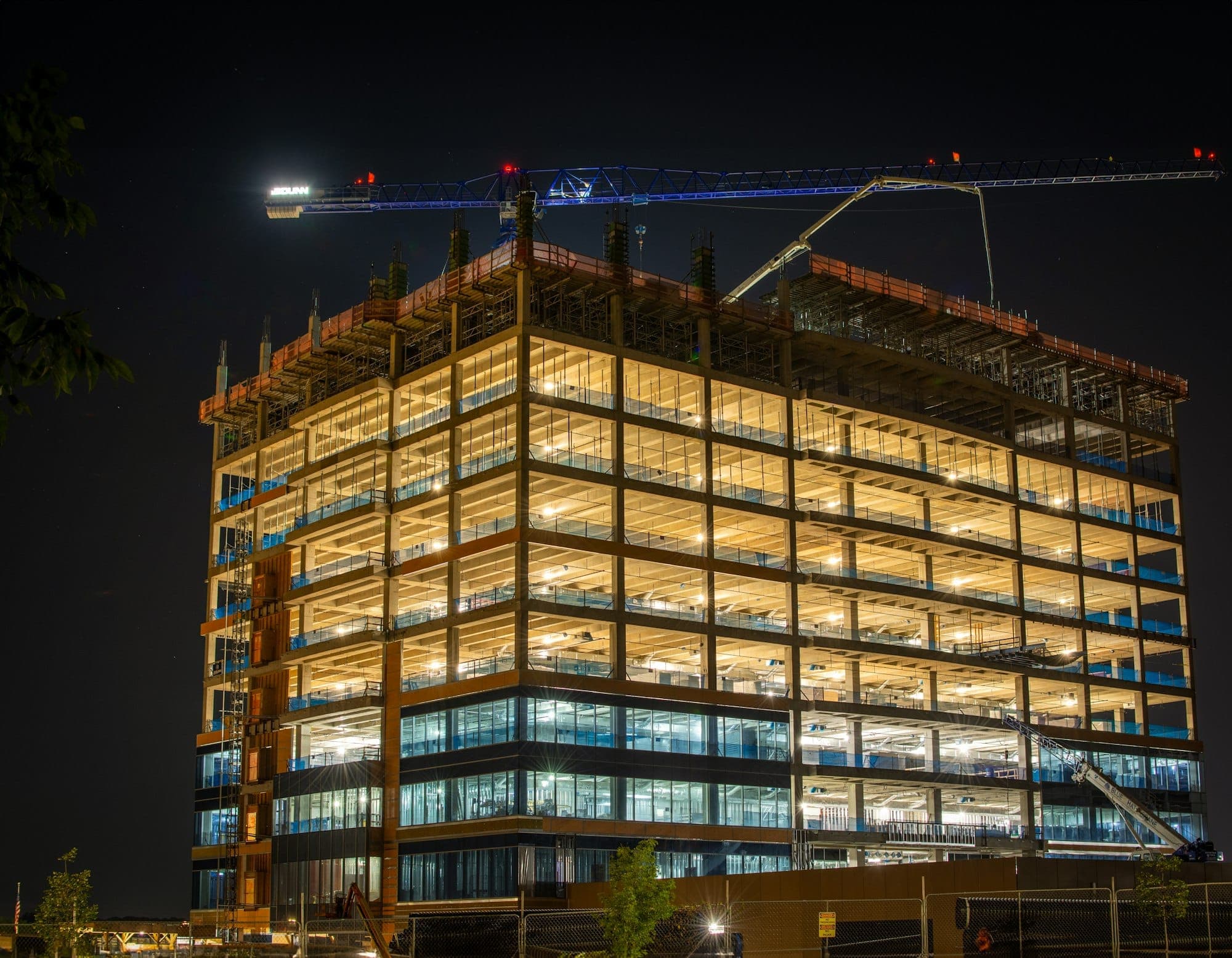 Commercial construction site in progress